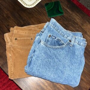 Light wash Levi's & Polo Ralph Lauren corduroy pant bundle - straight leg